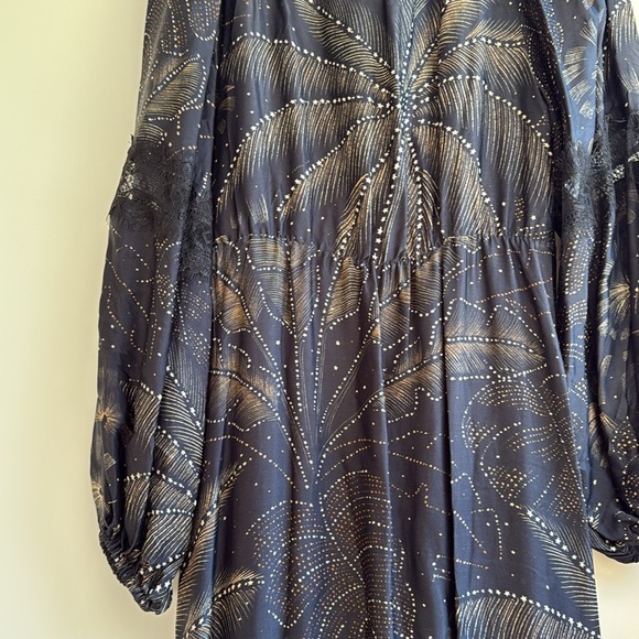 Farm Rio elegant Black and Gold Women's Dress - Picture 5 of 5